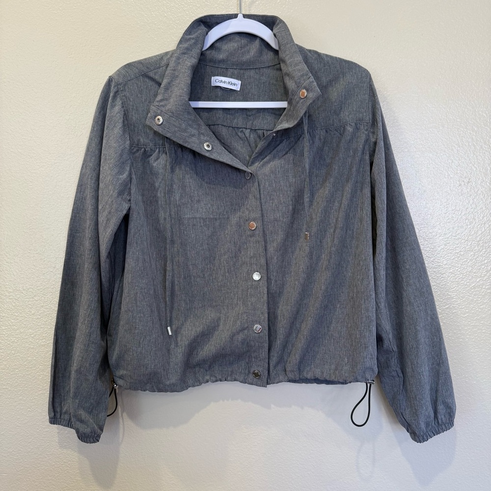 Calvin Klein Women's Charcoal Windbreaker Jacket Large
